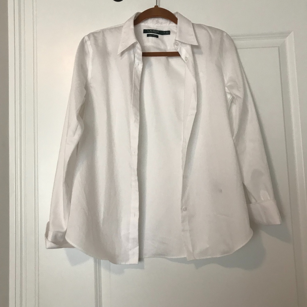 Classic Non-Iron White Button Down Top - NWOT